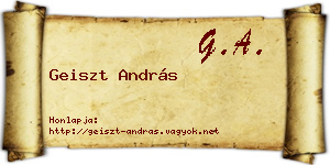 Geiszt András névjegykártya